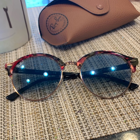 Ray-Ban Accessories - RAY-BAN Clubround Light Blue Gradient Sunglasses RB 4246F